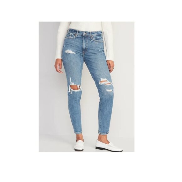 Old Navy Women's High-Waisted OG Straight Ripped Jeans Size 2 - Picture 2 of 15